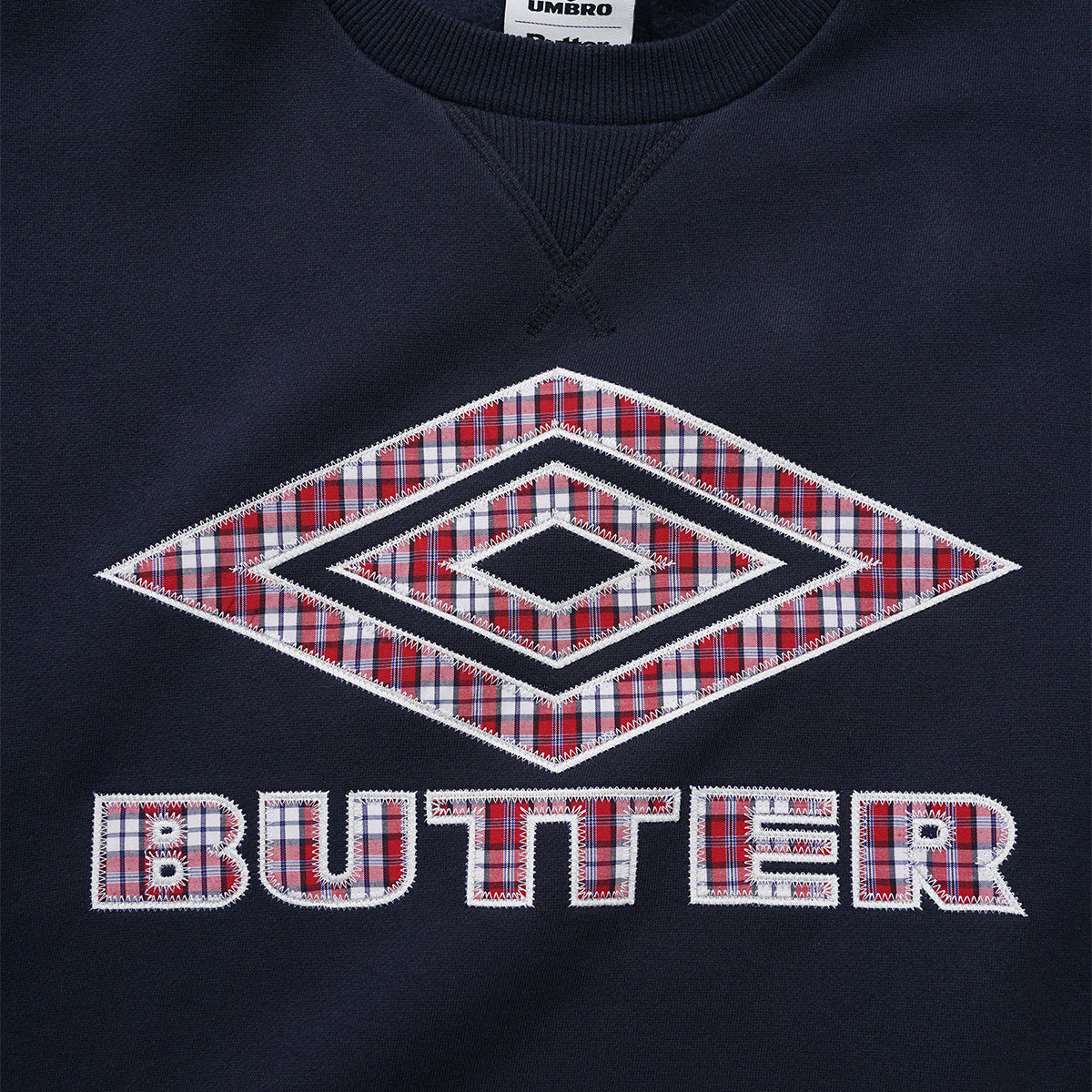 Butter Goods x Umbro Diamond Applique Crewneck Sweater Navy