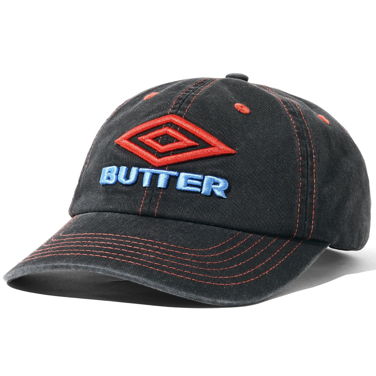Butter Goods x Umbro Diamond Logo 6 Panel Cap Washed Black