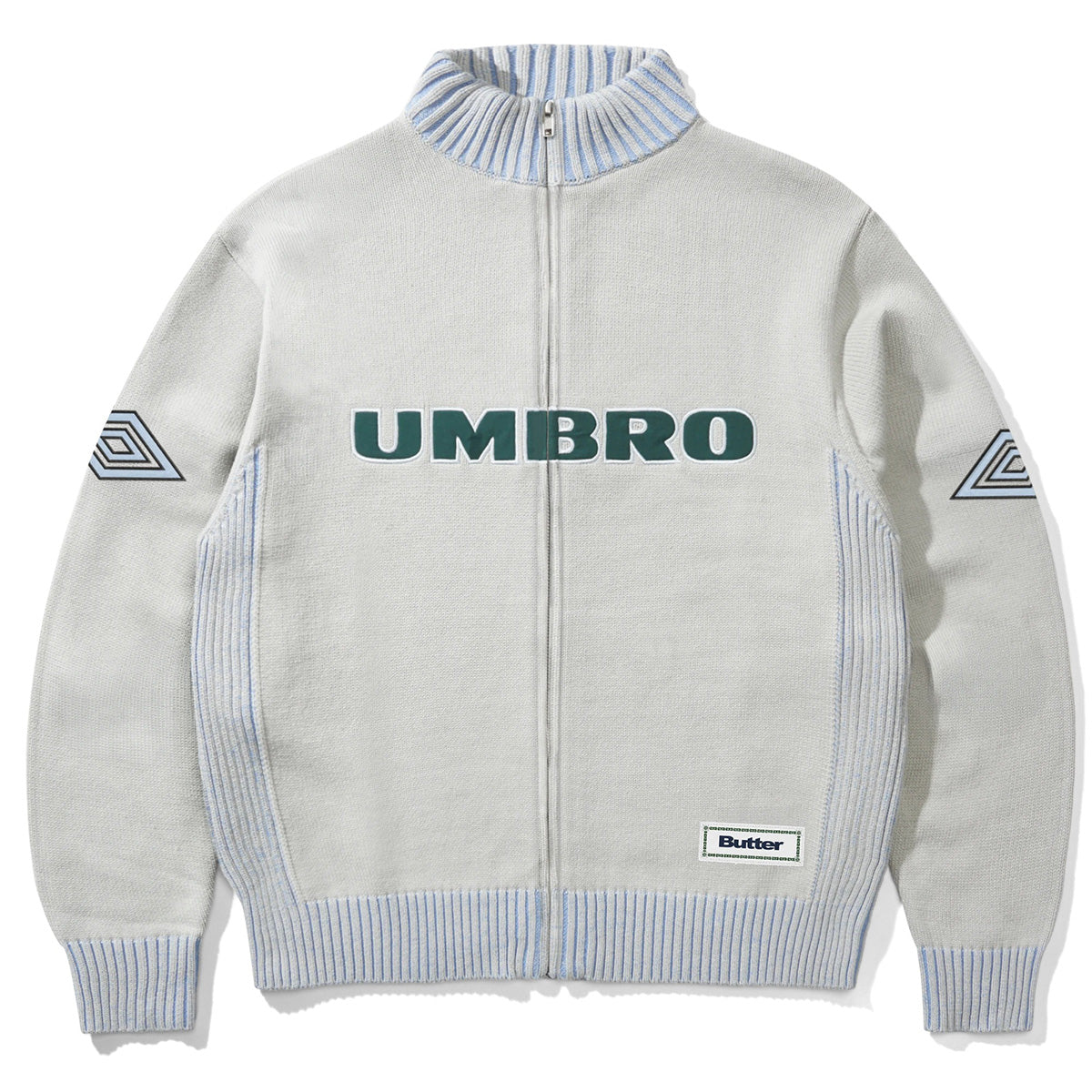 Butter Goods x Umbro Diamond Zip-Thru Knit Sweater Grey
