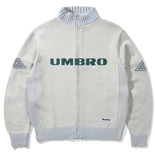 Butter Goods x Umbro Diamond Zip-Thru Knit Sweater Grey
