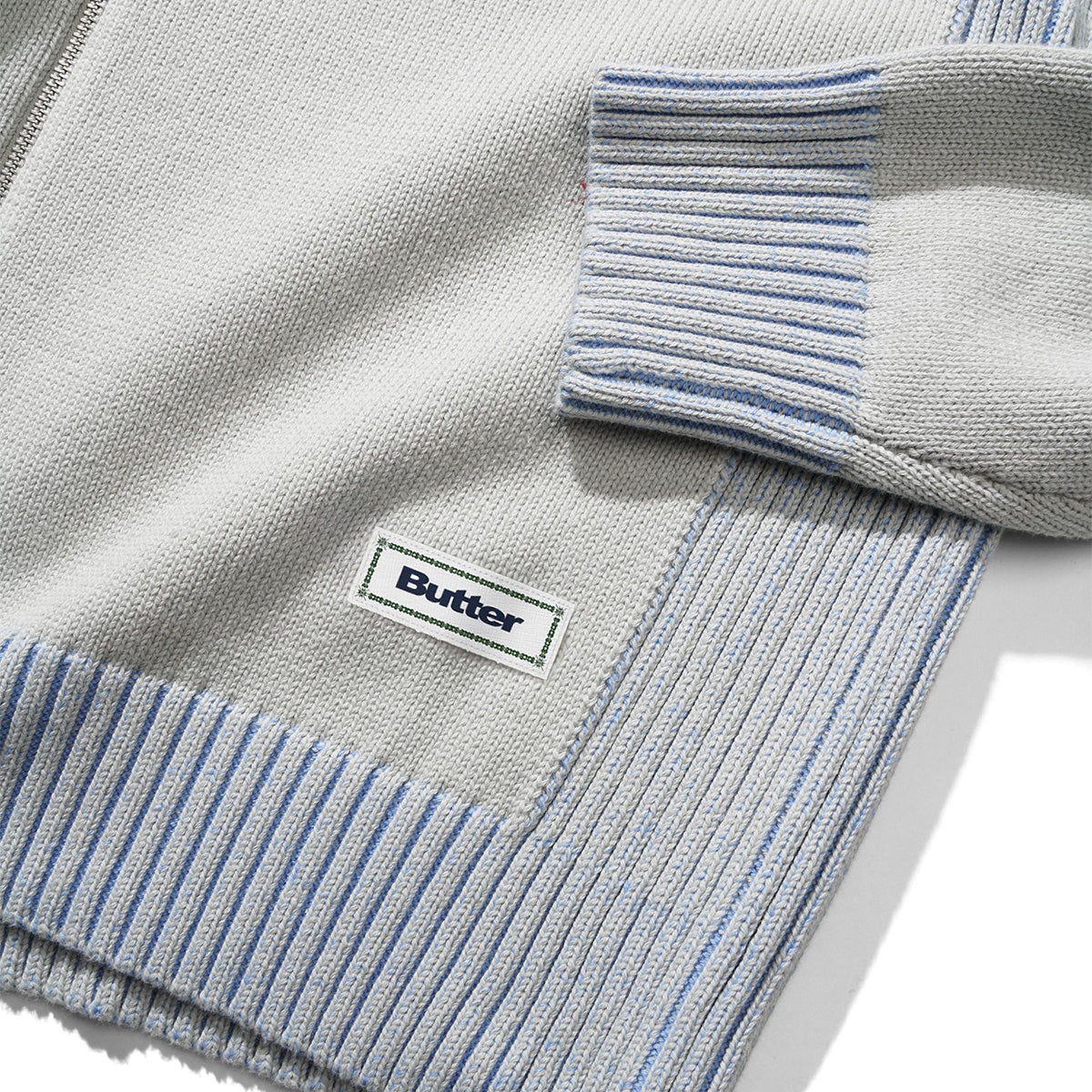 Butter Goods x Umbro Diamond Zip-Thru Knit Sweater Grey