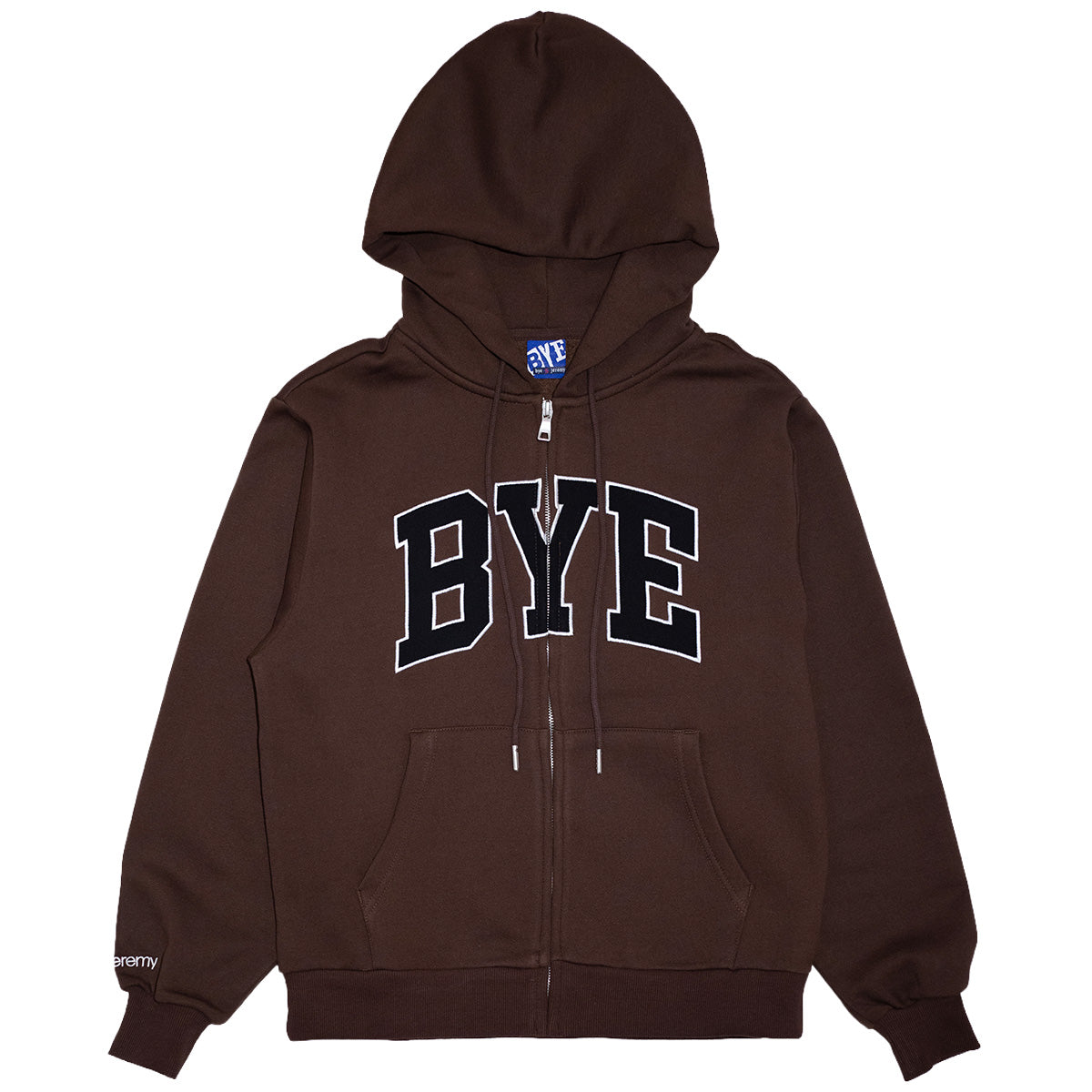 Bye Jeremy Bye Zip-Up Hooded Sweater Brown