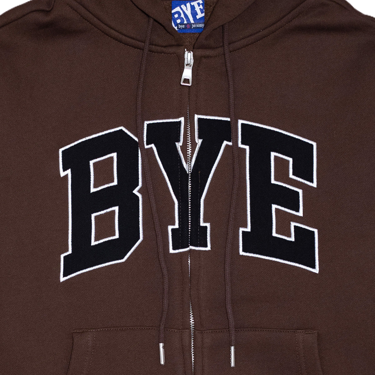 Bye Jeremy Bye Zip-Up Hooded Sweater Brown