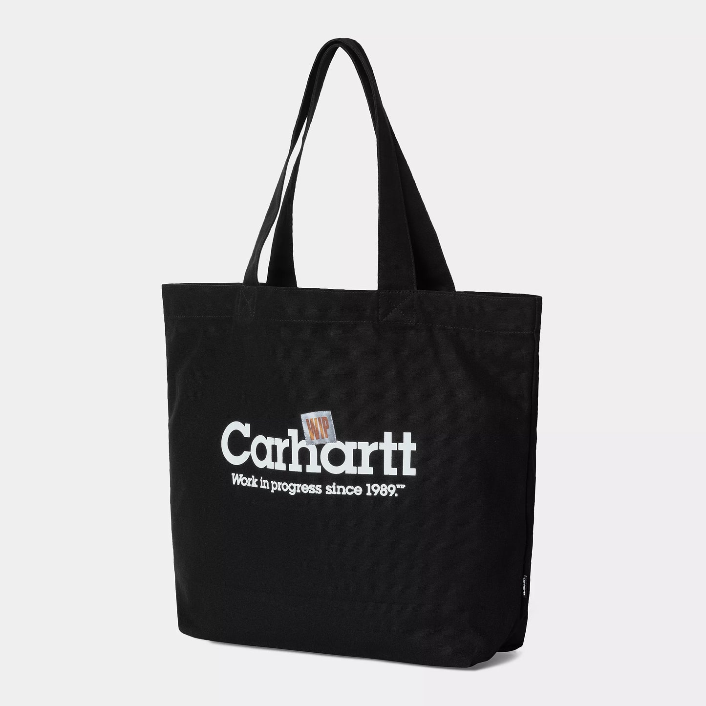 Carhartt WIP Canvas Graphic Tote Large Label Script Print Black