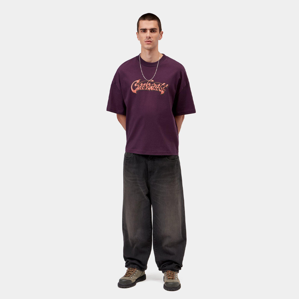 Carhartt WIP Aaron Pant Black Tobacco Used Wash