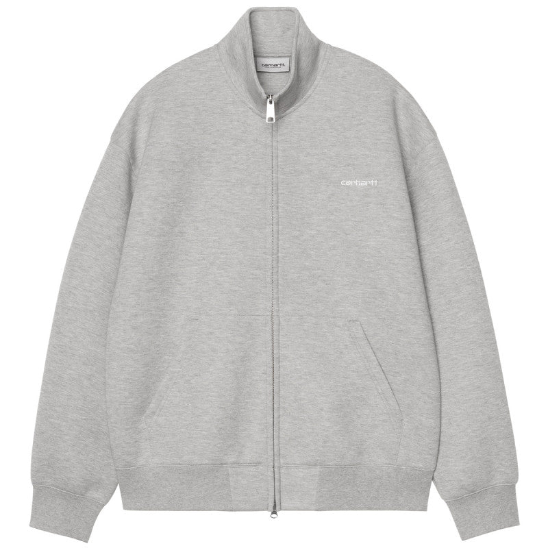 Carhartt WIP Alda Zip Sweater Jacket Grey Heather/White