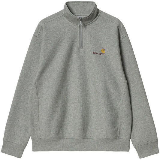 Carhartt WIP Half Zip American Script Sweater Grey Heather