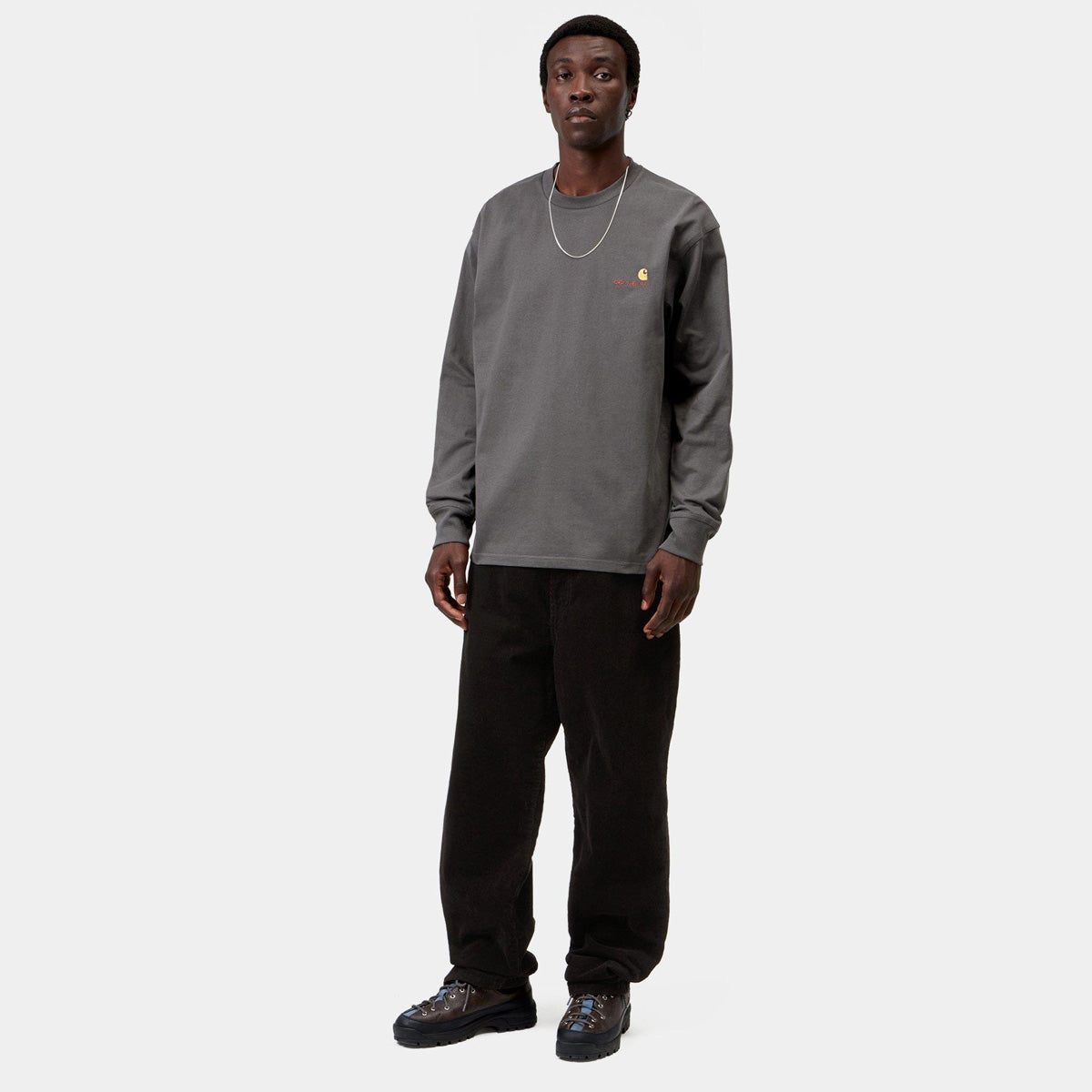 Carhartt WIP American Script Longsleeve T-Shirt Graphite