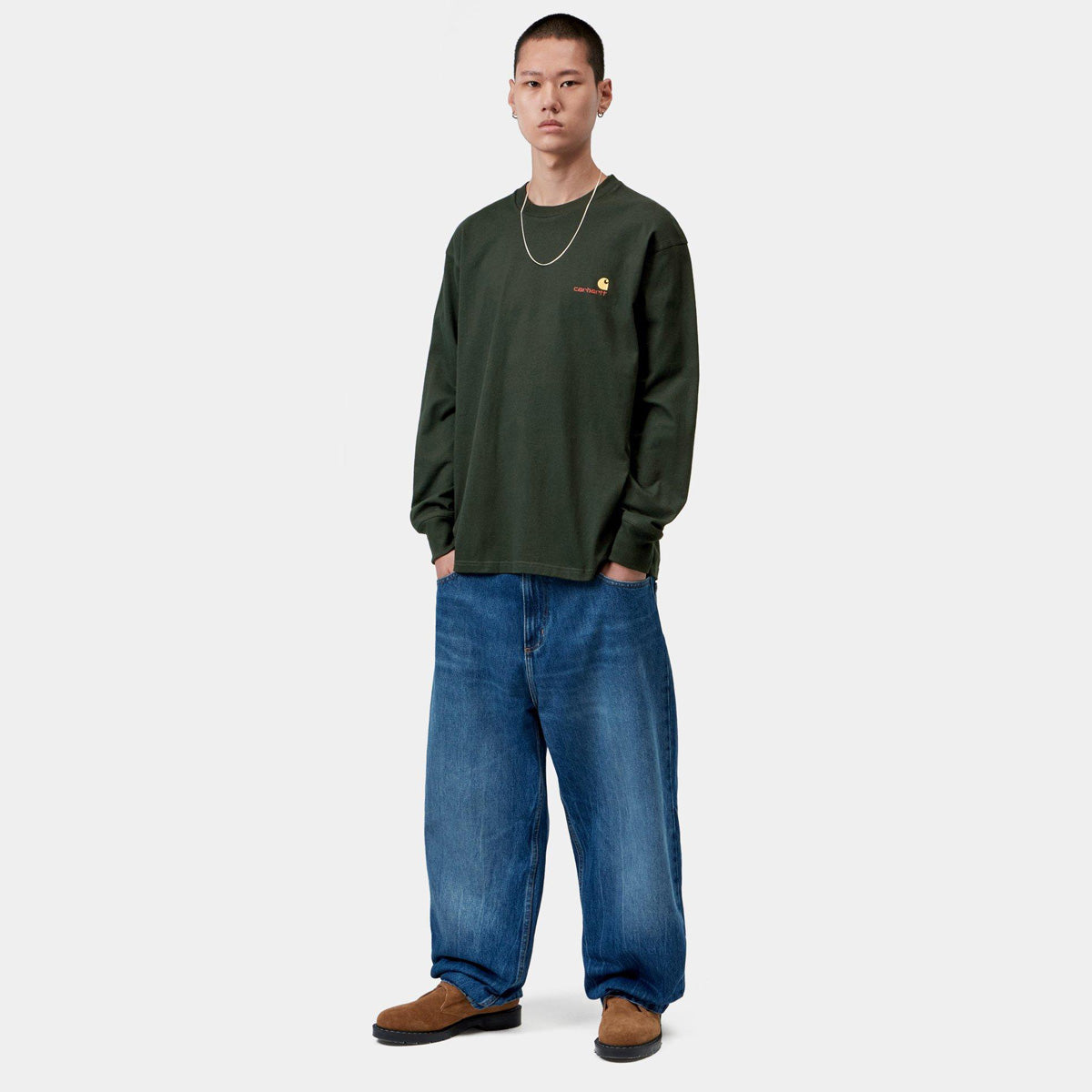 Carhartt WIP American Script Longsleeve T-Shirt Raven