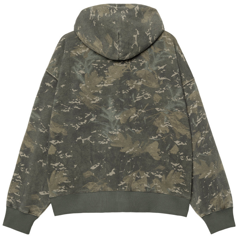 Carhartt WIP Benton Hooded Sweater Jacket Camo Combi Green Garment Dyed