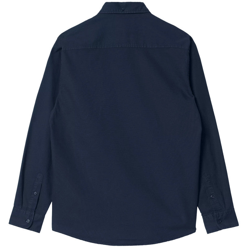 Carhartt WIP Bolton Longsleeve Shirt Dark Navy Garment Dyed