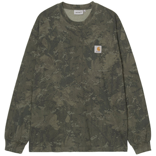 Carhartt WIP Camo Combi Longsleeve T-Shirt Camo Combi Green/Olive Garment Dyed