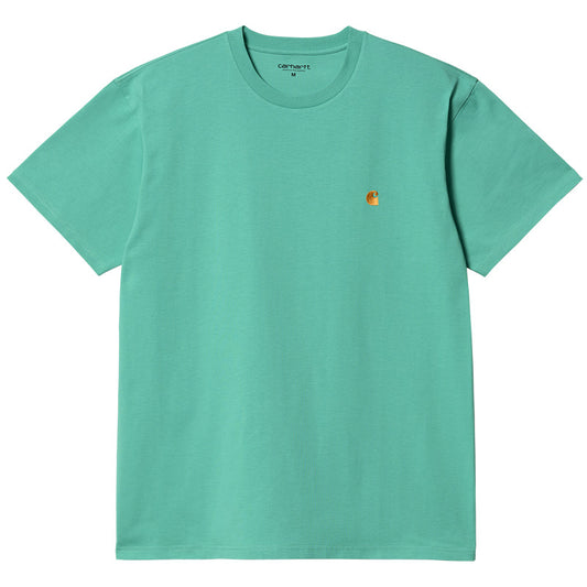 Carhartt WIP Chase T-Shirt Aqua Green/Gold