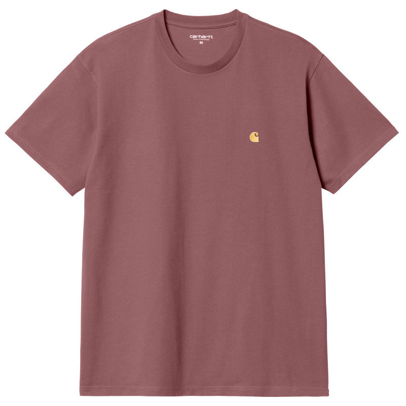 Carhartt WIP Chase T-Shirt Dusty Fuchsia/Gold