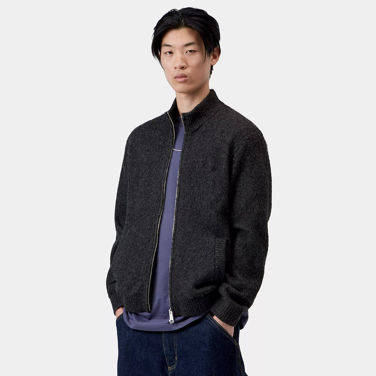 Carhartt WIP Curtis Sweater Jacket Tangled Black