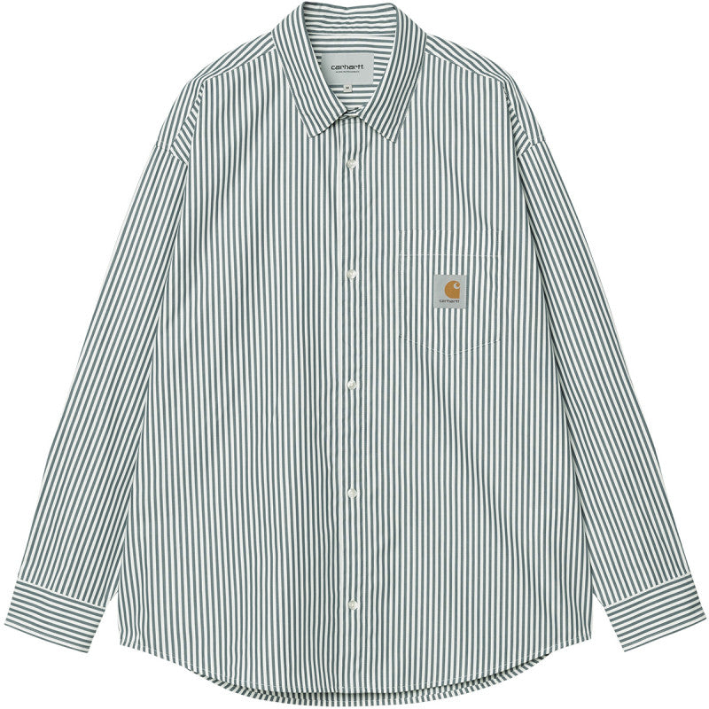 Carhartt WIP Daldry Longsleeve Shirt Daldry Stripe Office Blue/Wax