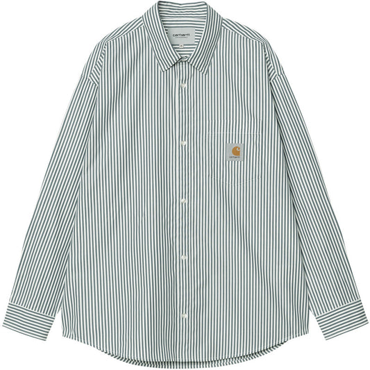 Carhartt WIP Daldry Longsleeve Shirt Daldry Stripe Office Blue/Wax