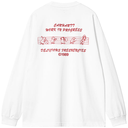 Carhartt WIP Delicious Frequencies Longsleeve T-Shirt White