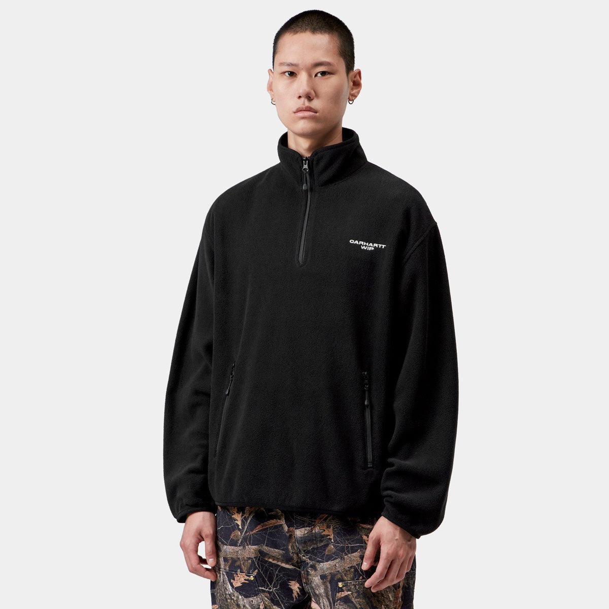 Carhartt WIP Edmore Half Zip Sweater Black/White
