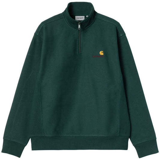 Carhartt WIP Half Zip American Script Sweater Dark Fir