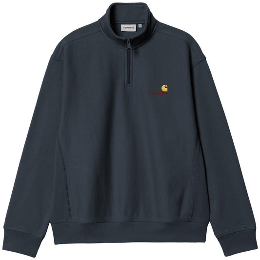 Carhartt WIP Half Zip American Script Sweater Deep Night