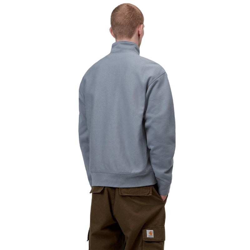 Carhartt WIP Half Zip American Script Sweater Shady Blue