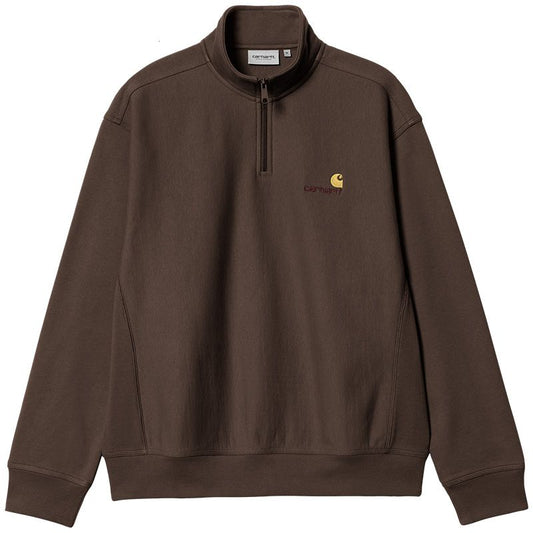 Carhartt WIP Half Zip American Script Sweater Tobacco