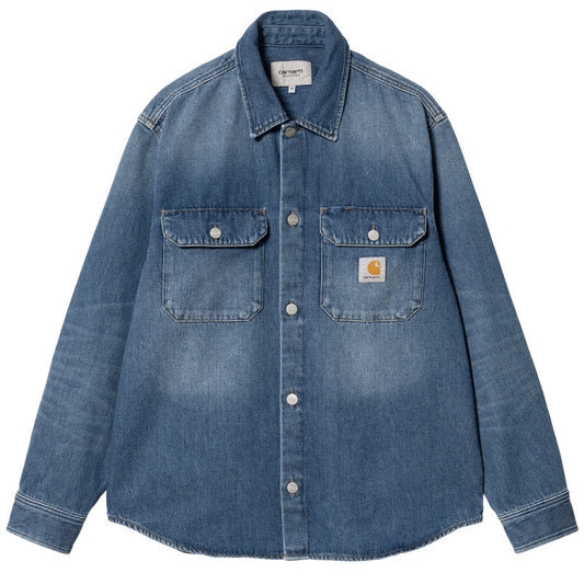 Carhartt WIP Harvey Shirt Jac Blue Dark Used Wash