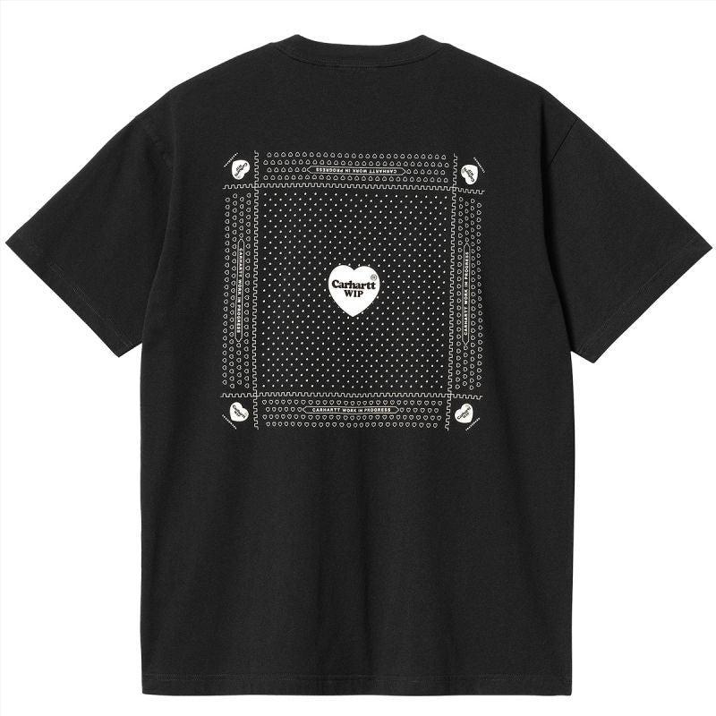 Carhartt WIP Heart Bandana T-Shirt Black/White Stone Washed
