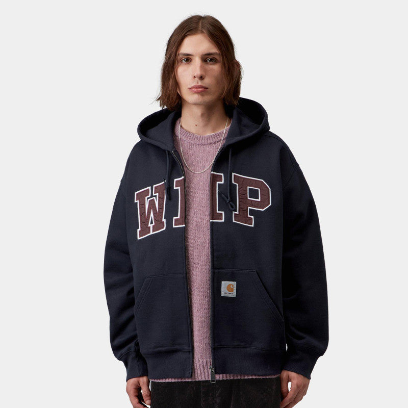 Carhartt WIP Hooded WIP Sweat Jacket Dark Navy Stone Washed