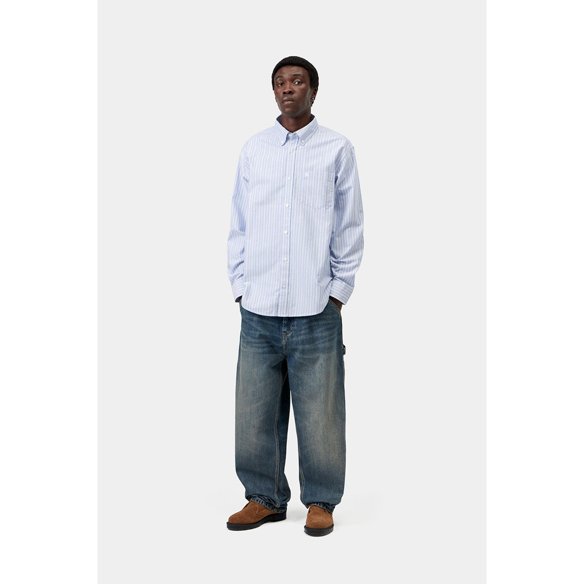 Carhartt WIP Kanan Longsleeve Shirt Kanan Stripe Bleach