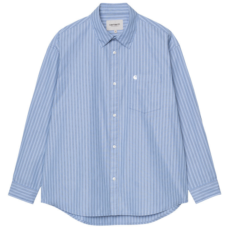 Carhartt WIP Keene Longsleeve Shirt Keene Stripe Curacao