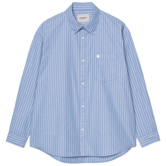 Carhartt WIP Keene Longsleeve Shirt Keene Stripe Curacao