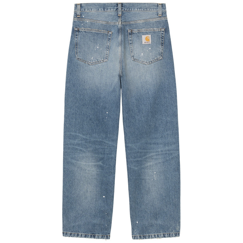 Carhartt WIP Landon Pant Blue Destroy Wash Splatter