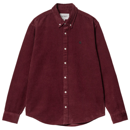 Carhartt WIP Longsleeve Madison Cord Shirt Malbec/Black