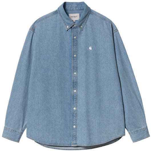 Carhartt WIP Lucas Longsleeve Shirt Blue Bleached