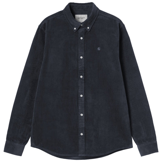 Carhartt WIP Madison Cord Longsleeve Shirt Dark Navy