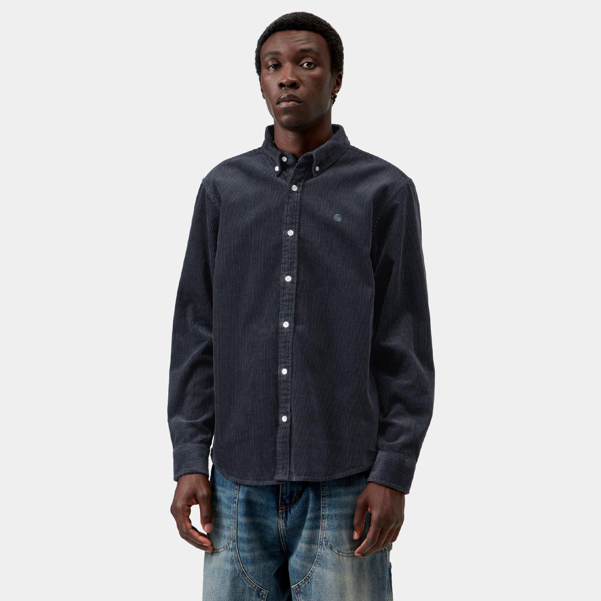 Carhartt WIP Madison Cord Longsleeve Shirt Dark Navy