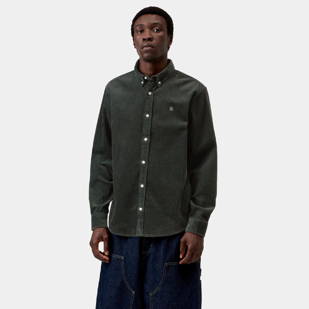 Carhartt WIP Madison Cord Longsleeve Shirt Raven