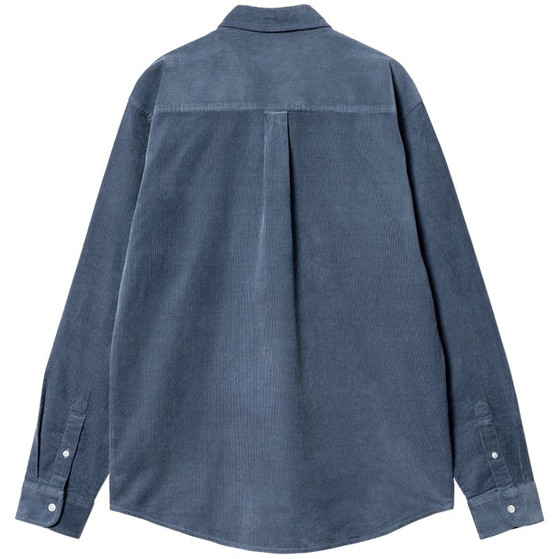Carhartt WIP Madison Fine Cord Longsleeve Shirt Hudson Blue/Black