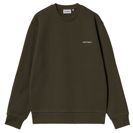 Carhartt WIP Script Embroidery Sweater Turtle/Air Pink