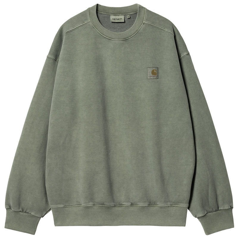 Carhartt WIP Vista Sweater Smoke Green Garment Dyed