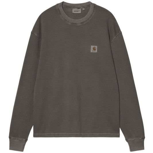 Carhartt WIP Vista Waffle Longsleeve T-Shirt Black Garment Dyed