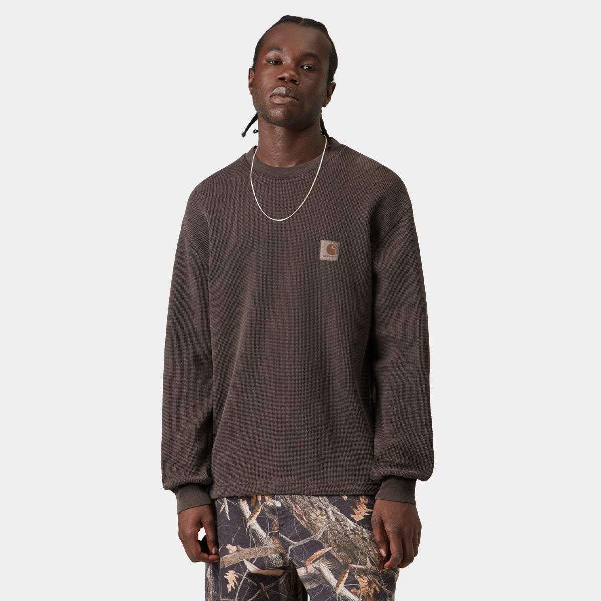 Carhartt WIP Vista Waffle Longsleeve T-Shirt Tobacco Garment Dyed