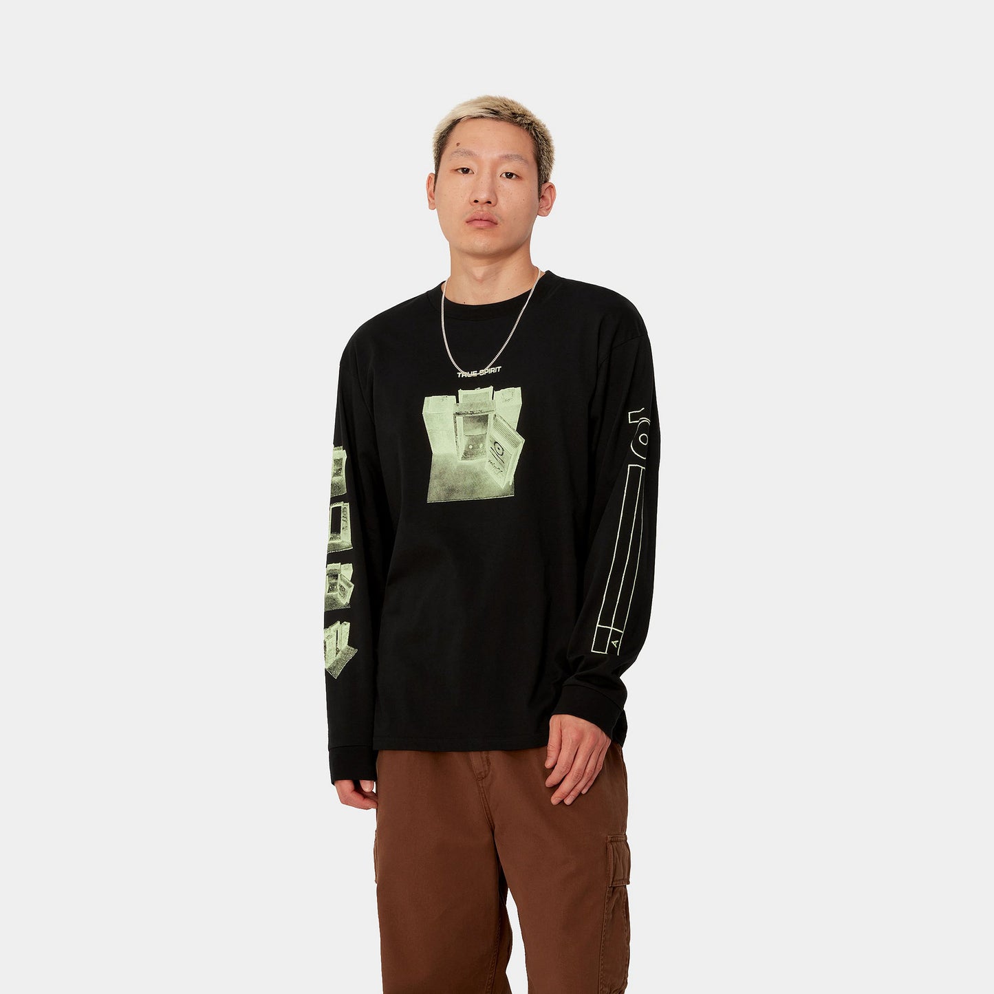 Carhartt WIP x Tresor True Spirit Longsleeve T-Shirt Black/Glow Green