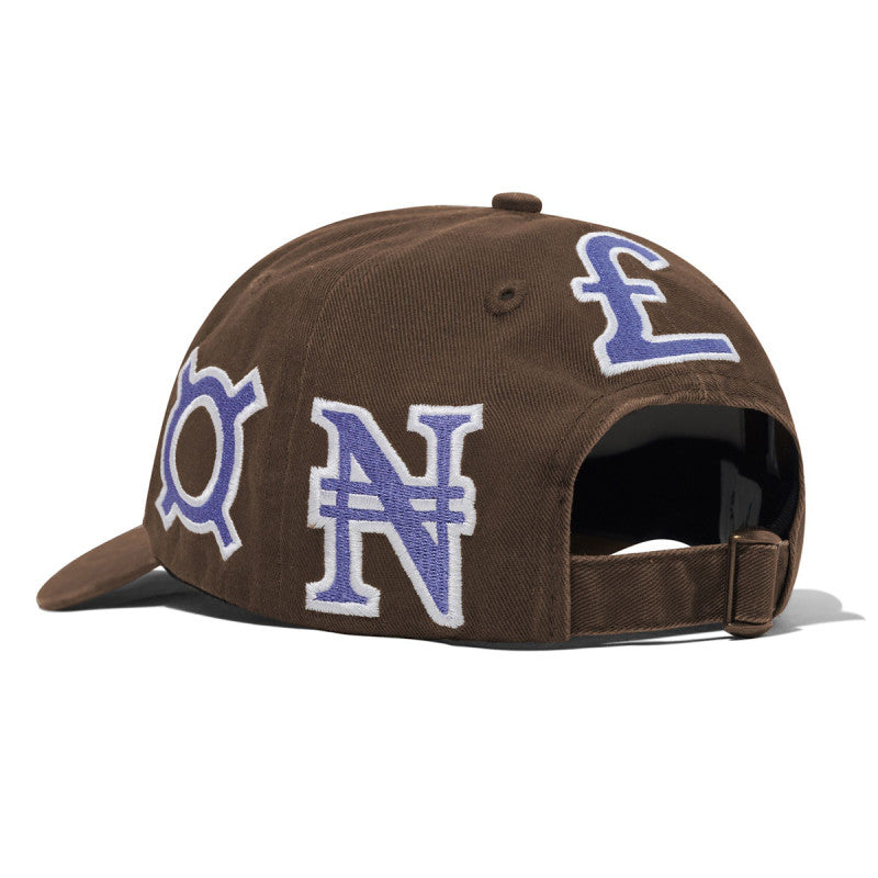 Cash Only Currency 6 Panel Cap Dark Brown