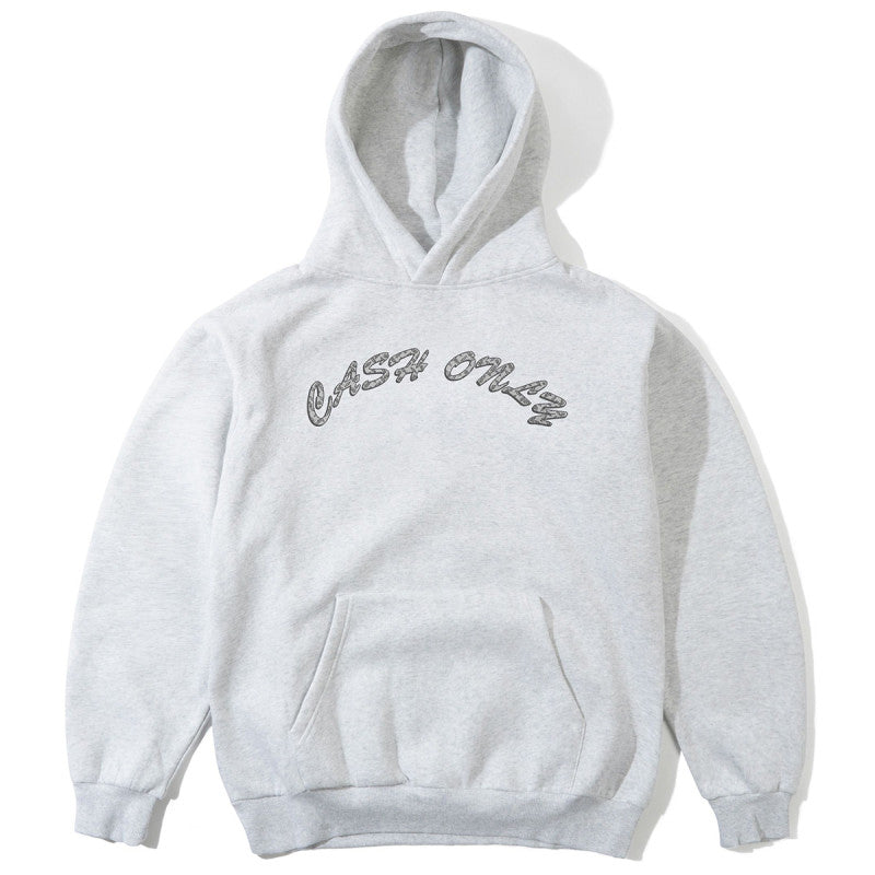 Cash Only Diamond Plate Logo Hooded Sweater Ash