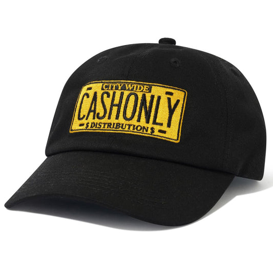 Cash Only License Plate 6 Panel Cap Black