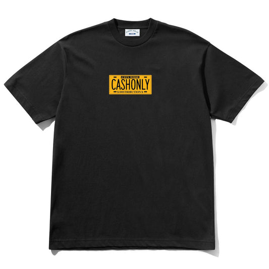 Cash Only License Plate T-Shirt Black