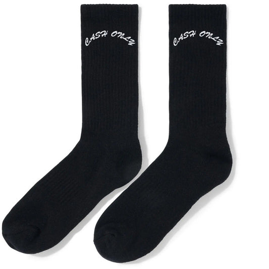 Cash Only Logo Crew Socks Black
